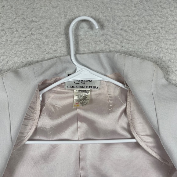 Daymor Couture Bolero Jacket Womens 8 Silver Champagne Cropped Open Front Formal - Picture 8 of 11